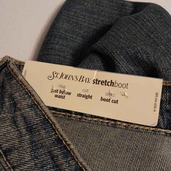 St Johns Bay Jeans 12L Denim Blue Straight Leg Bootcut Stretch Mid Rise Lot Of 2 - Picture 16 of 16